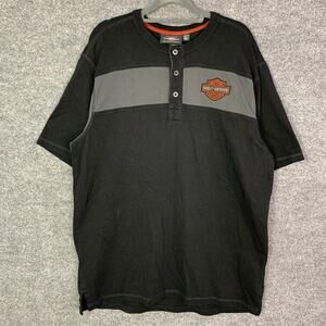 GENUINE HARLEY DAVIDSON BLACK GRAY POLO COPPERBLOCK‎ SHORT SLEEVE L